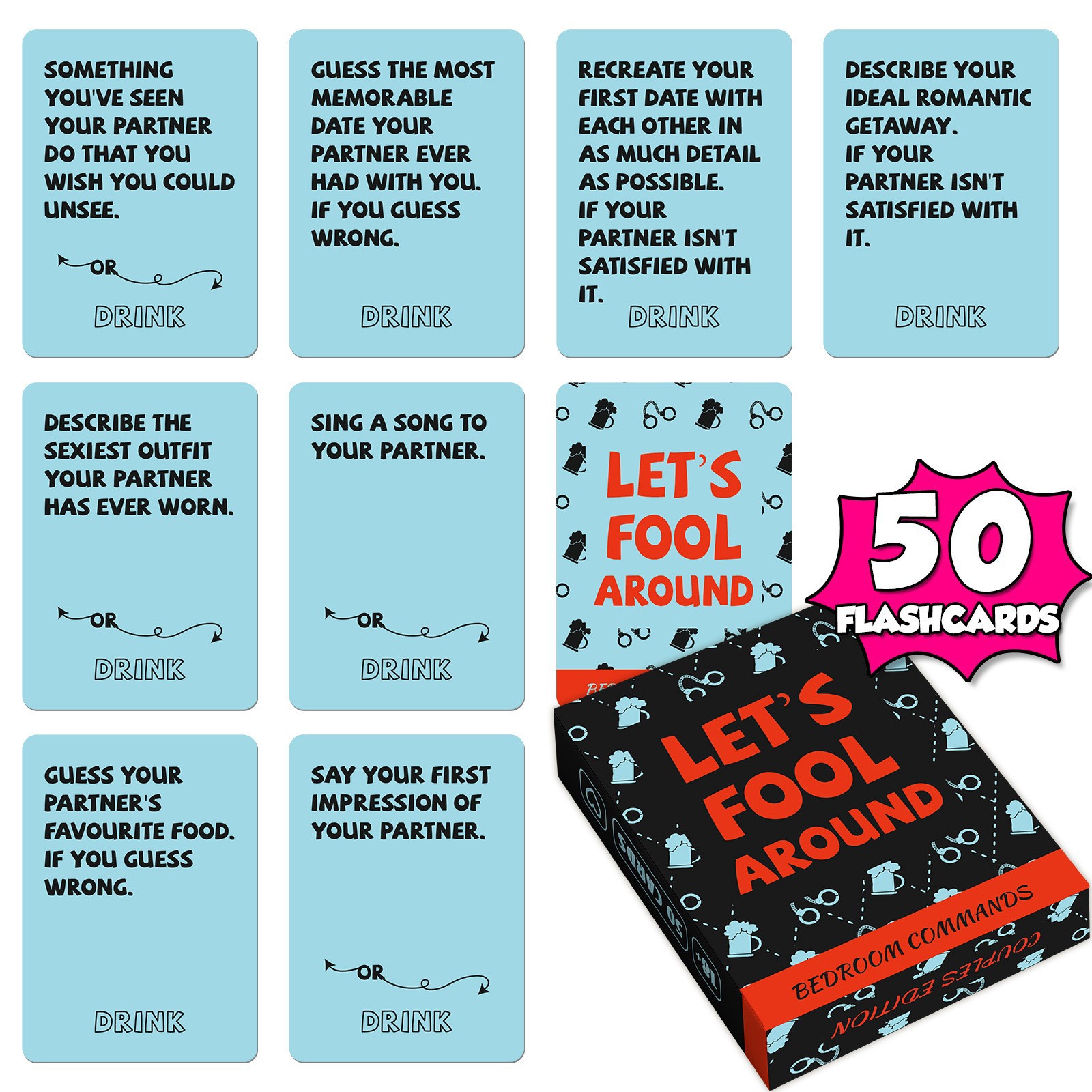 50Pcs Couple Drinking Game Car - Party Games Questions And Answers 评论和价格