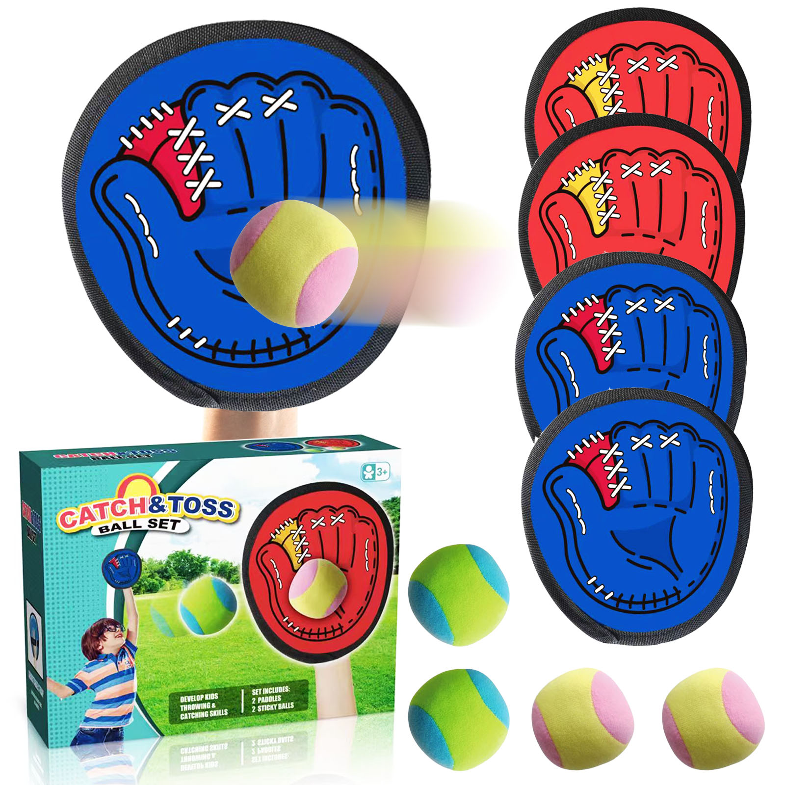 4Set Kids Sucker Sticky Ball T - Catch Ball Velcro 评论和价格